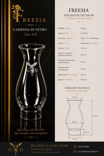 Rif campana vetro per lume - rif,